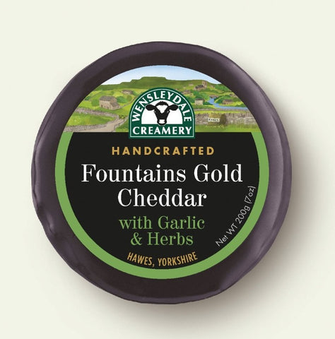 Fountains Gold Cheddar with Garlic & Herbs 200g